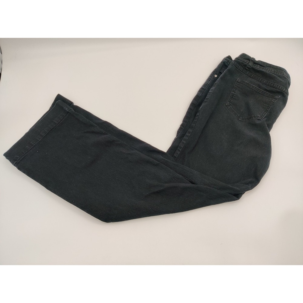 Ashley Stewart Tall Bootcut Jeans Womens 16T Black Wash Stretch Denim